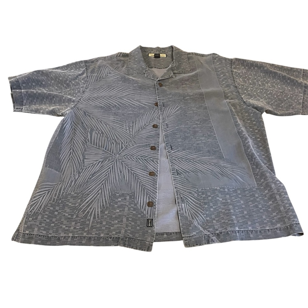 Tommy Bahama 100% Silk Palm‎ Leaf camp shirt/ L